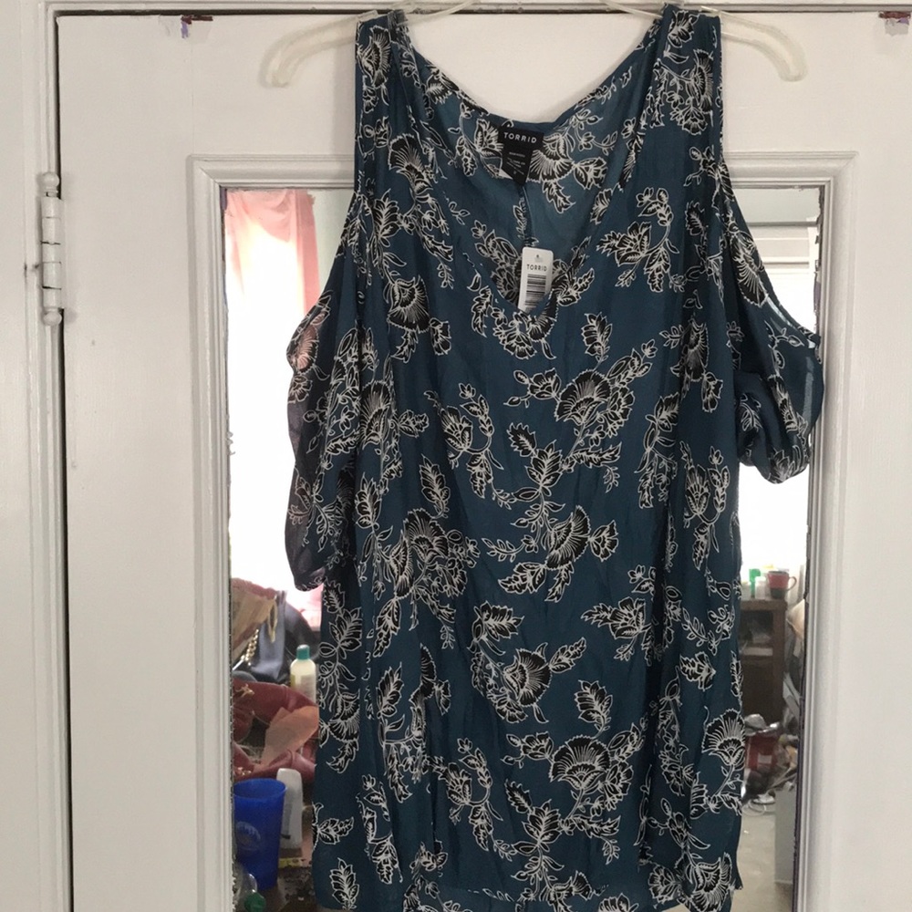 Turquoise Cold Shoulder Top from Torrid